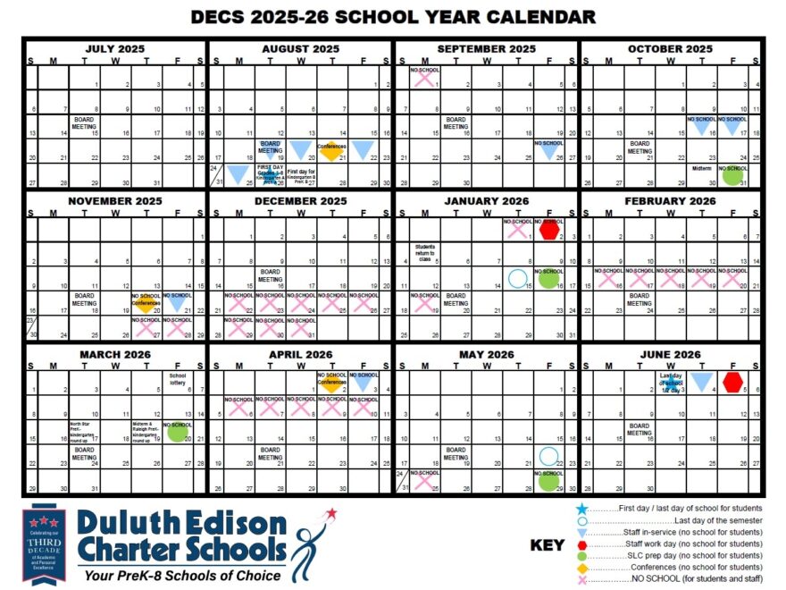 2025 2026 District Calendar Duluth Edison Charter Schools