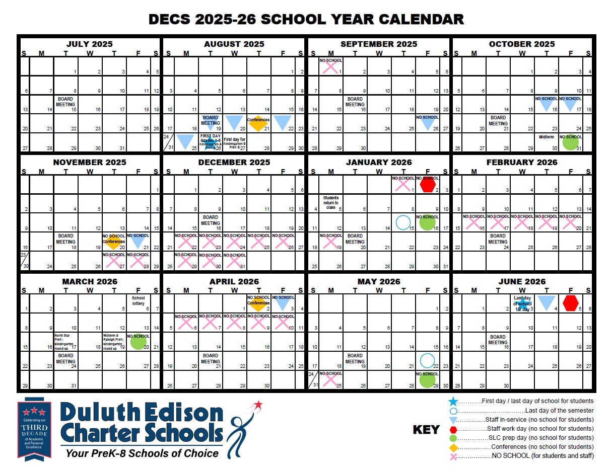 2025 2026 District Calendar Duluth Edison Charter Schools