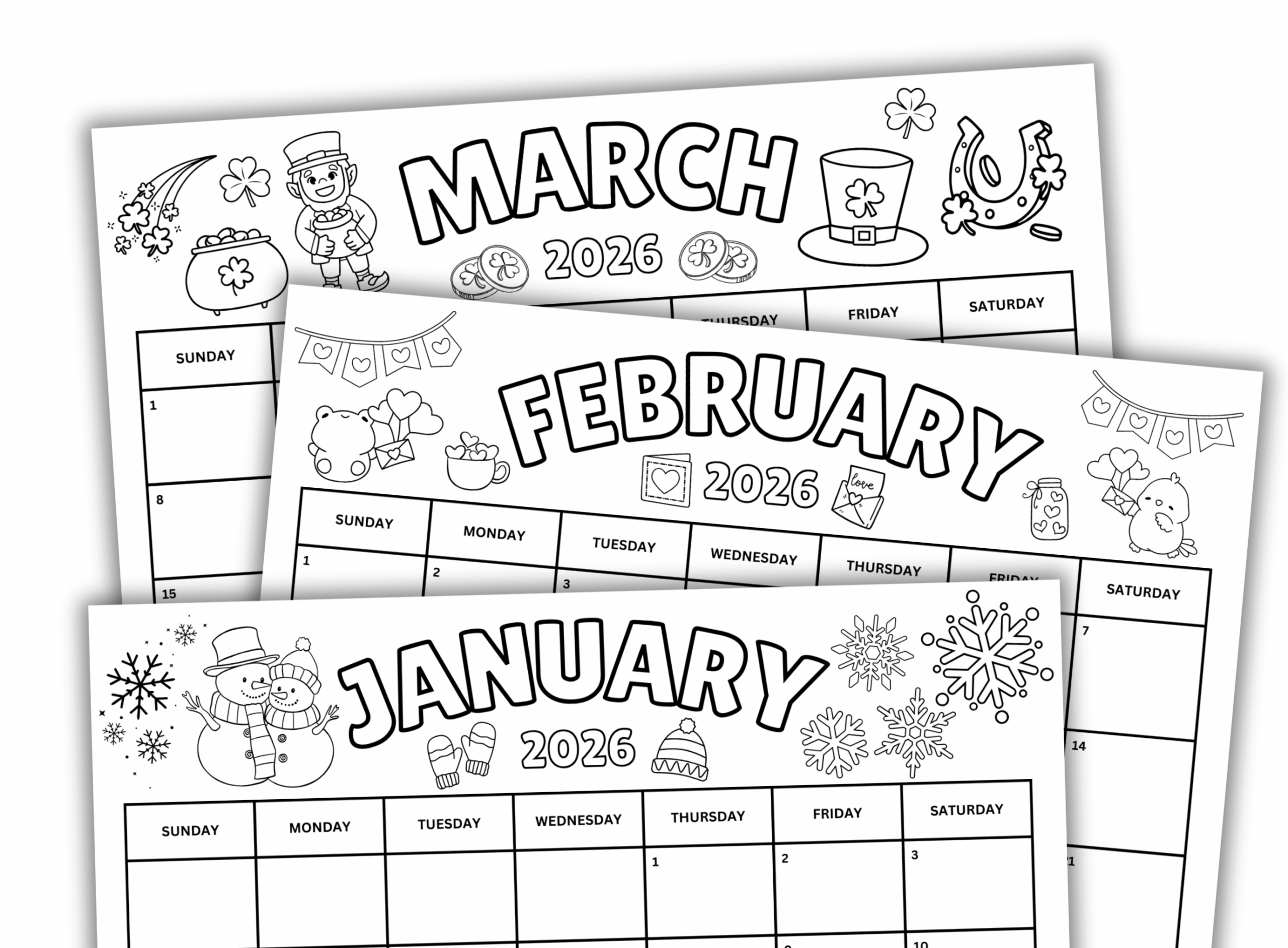 2025 2026 School Year Coloring Calendar 25 26 Academic Yearly Calendar Printable Activity For Kids 2025 School Calendar Bundle Download Classful