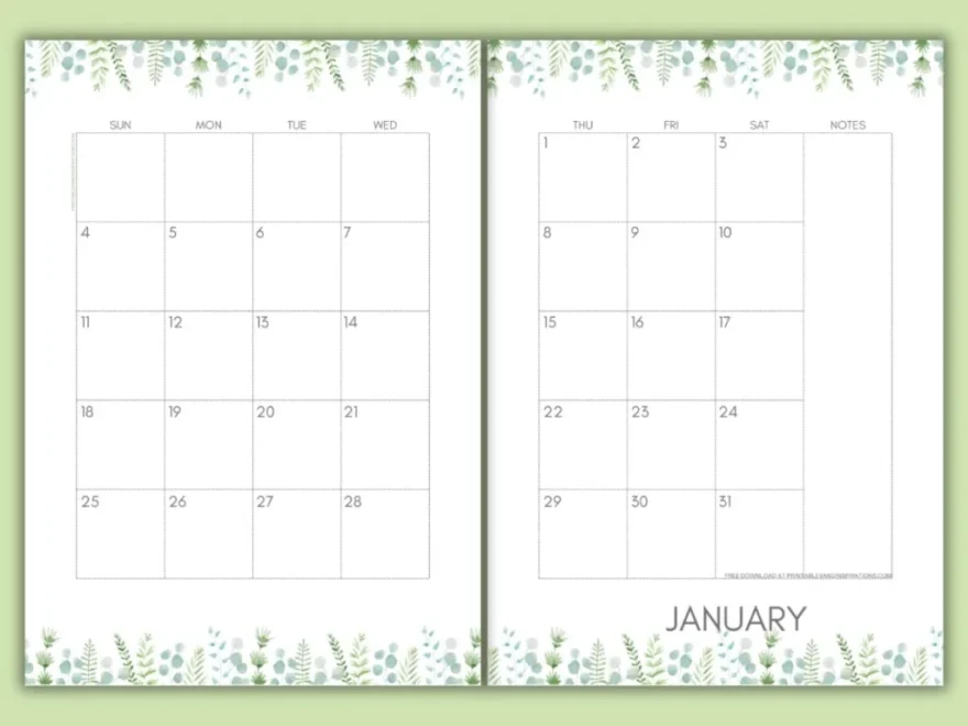2025 2026 Two Page Calendar Monthly Spread Free Printable Printables And Inspirations
