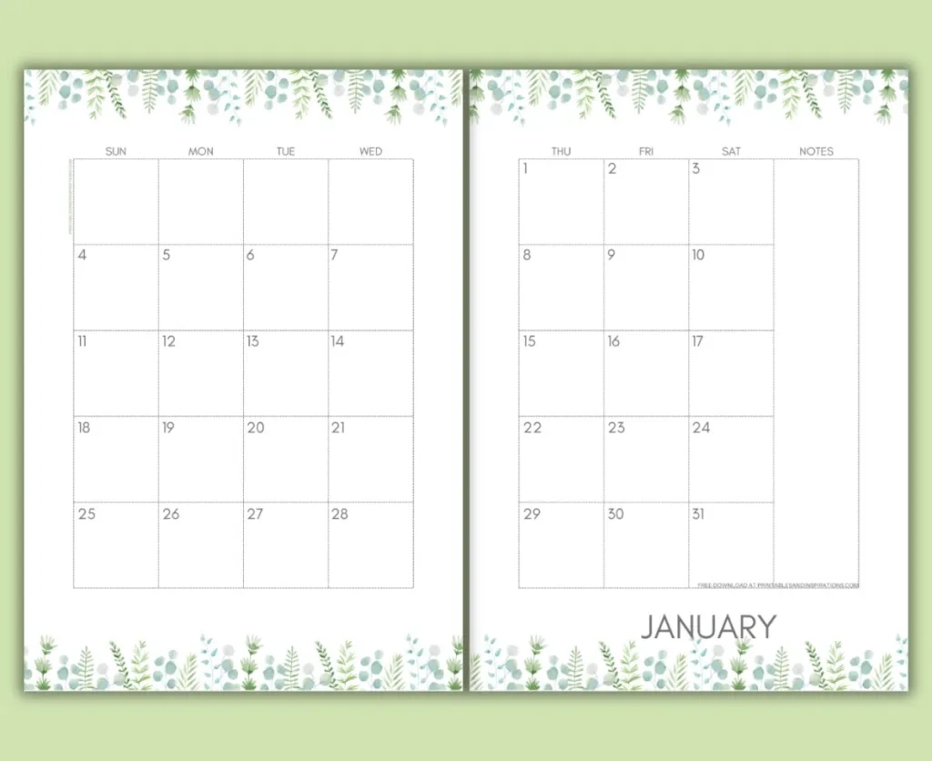 2025 2026 Two Page Calendar Monthly Spread Free Printable Printables And Inspirations