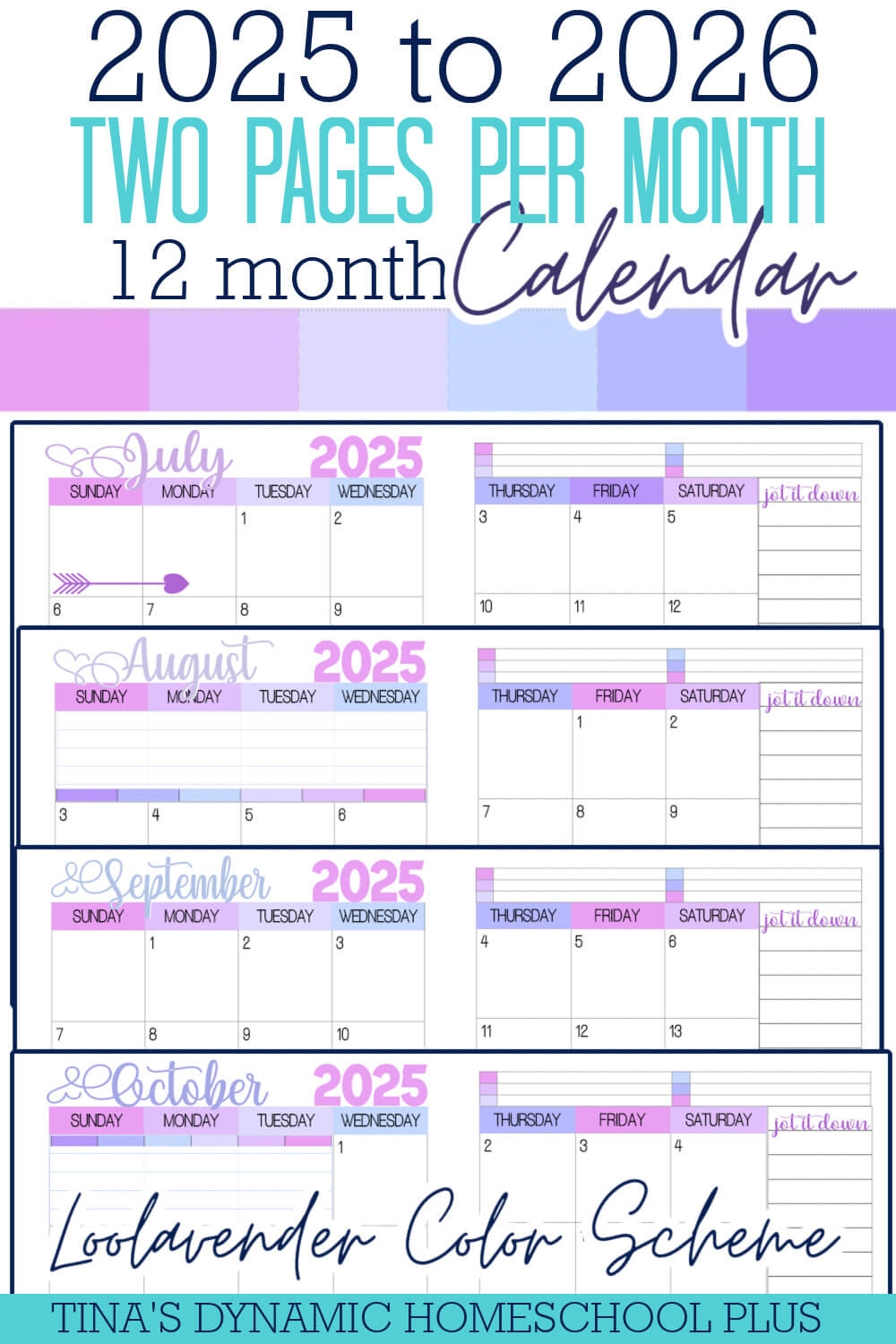 2 Page Monthly Calendar Printable 2026