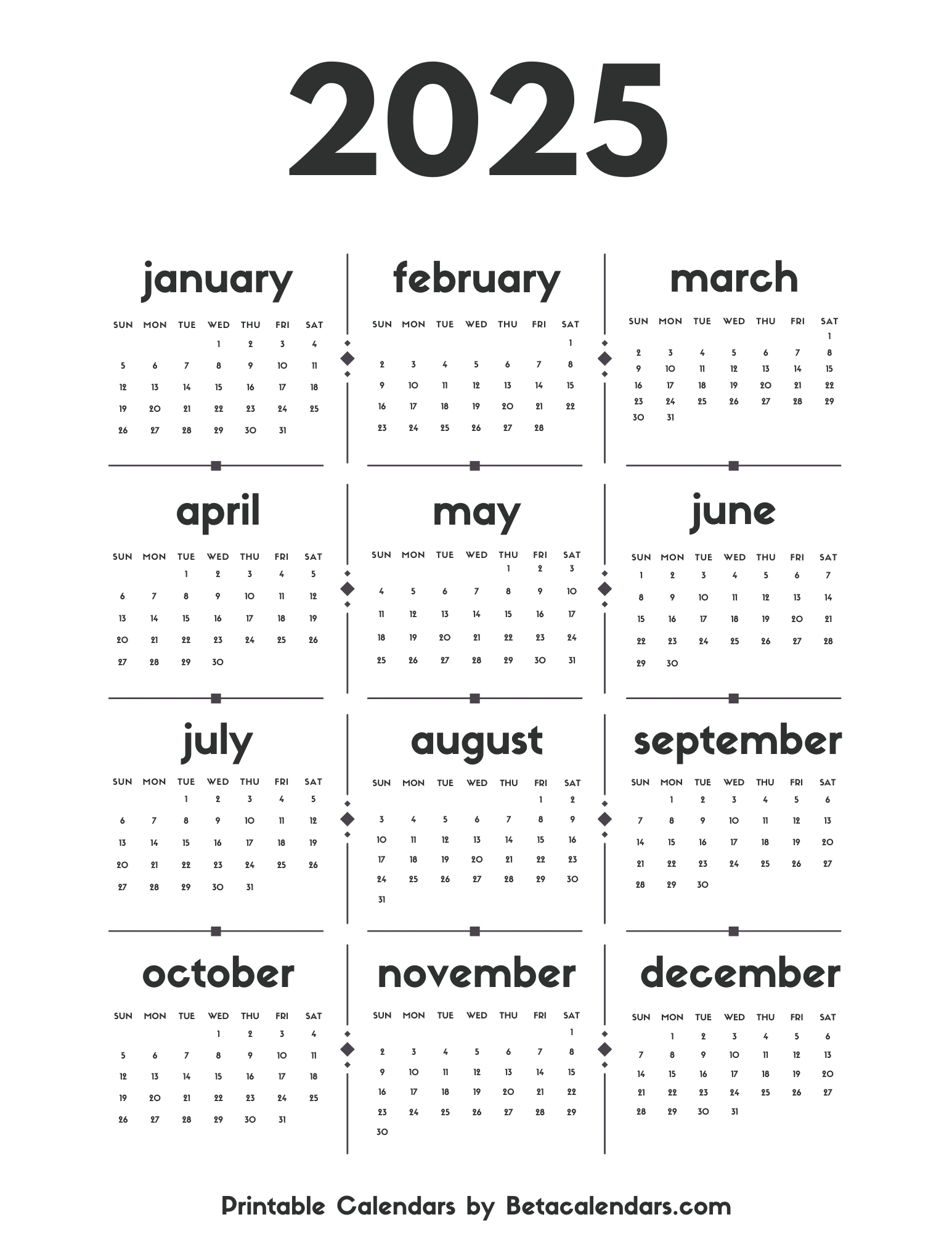 2025 Calendar Beta Calendars