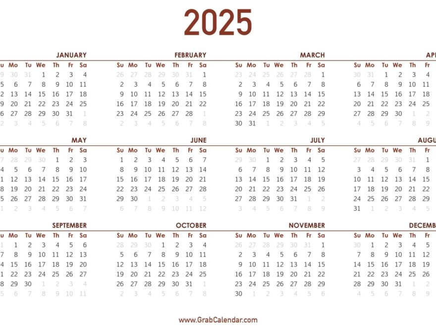2025 Calendar Grab Calendar