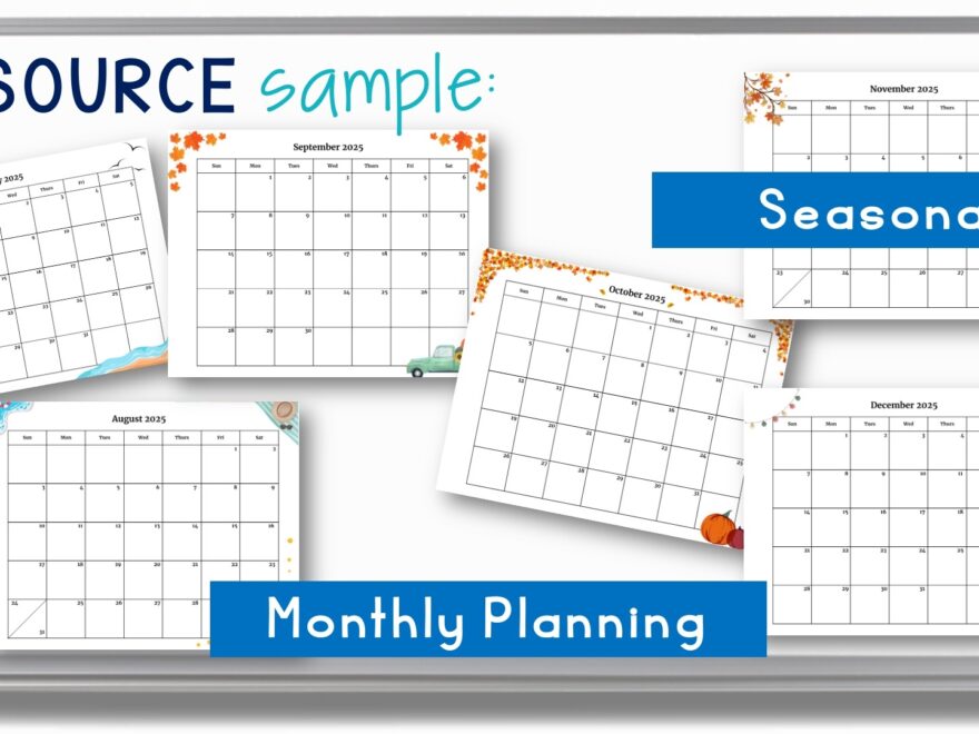 2025 Calendar Printable Landscape Templates Seasons Monthly Dated Calendars Made By Teachers
