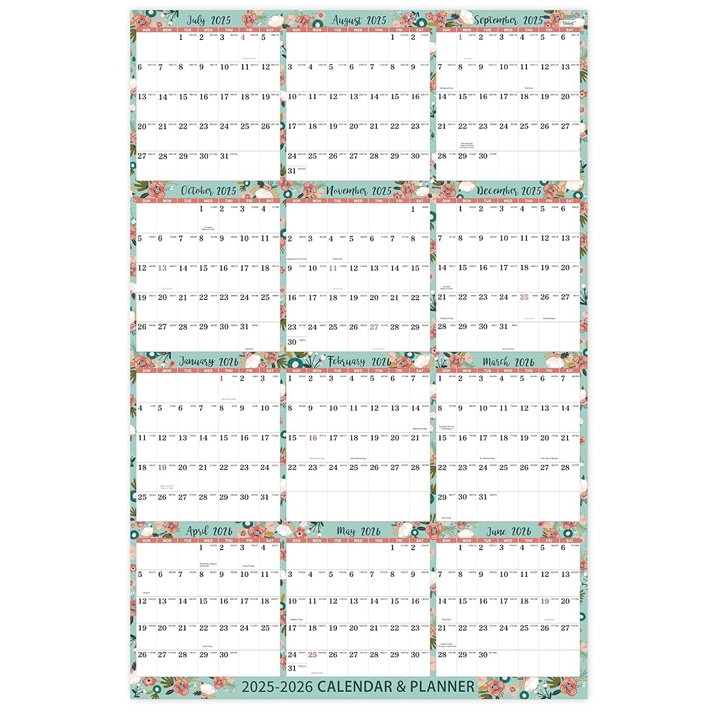 2025 Calendar Yearly 2025 Wall Calendar January 2025 December 2025 22 4 x34 6 Paper Folded Wall Calendar Large Wall Calendar 12 Month One Amazon in Office Products