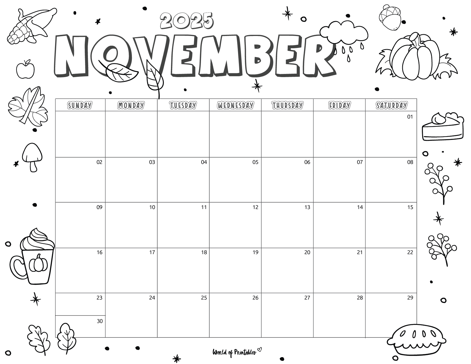 2025 Coloring Calendar Free Printables World Of Printables