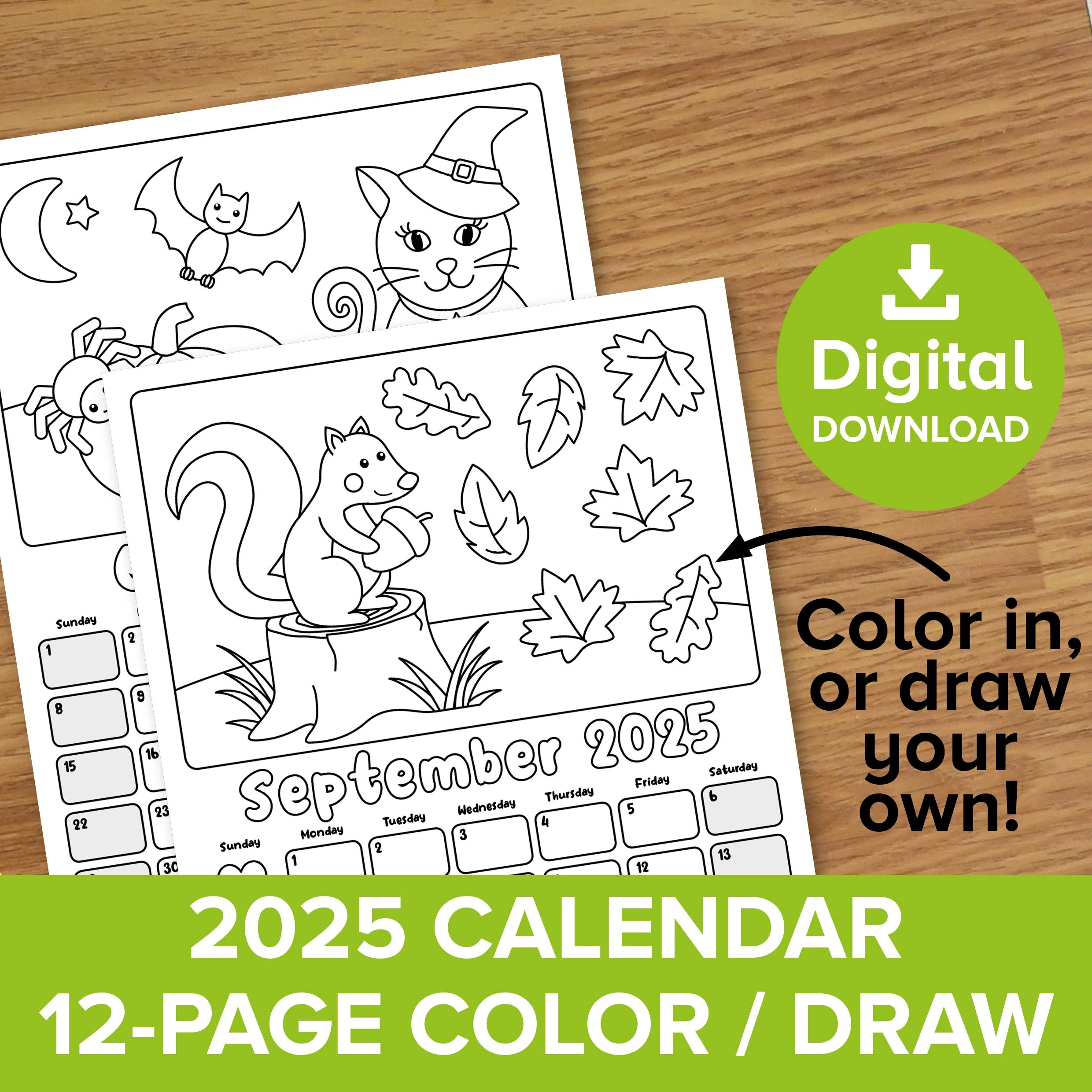October 2025 Calendar Coloring Page