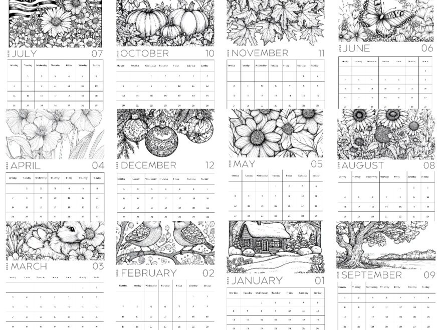 2025 Coloring Calendar Try It Like It Create It