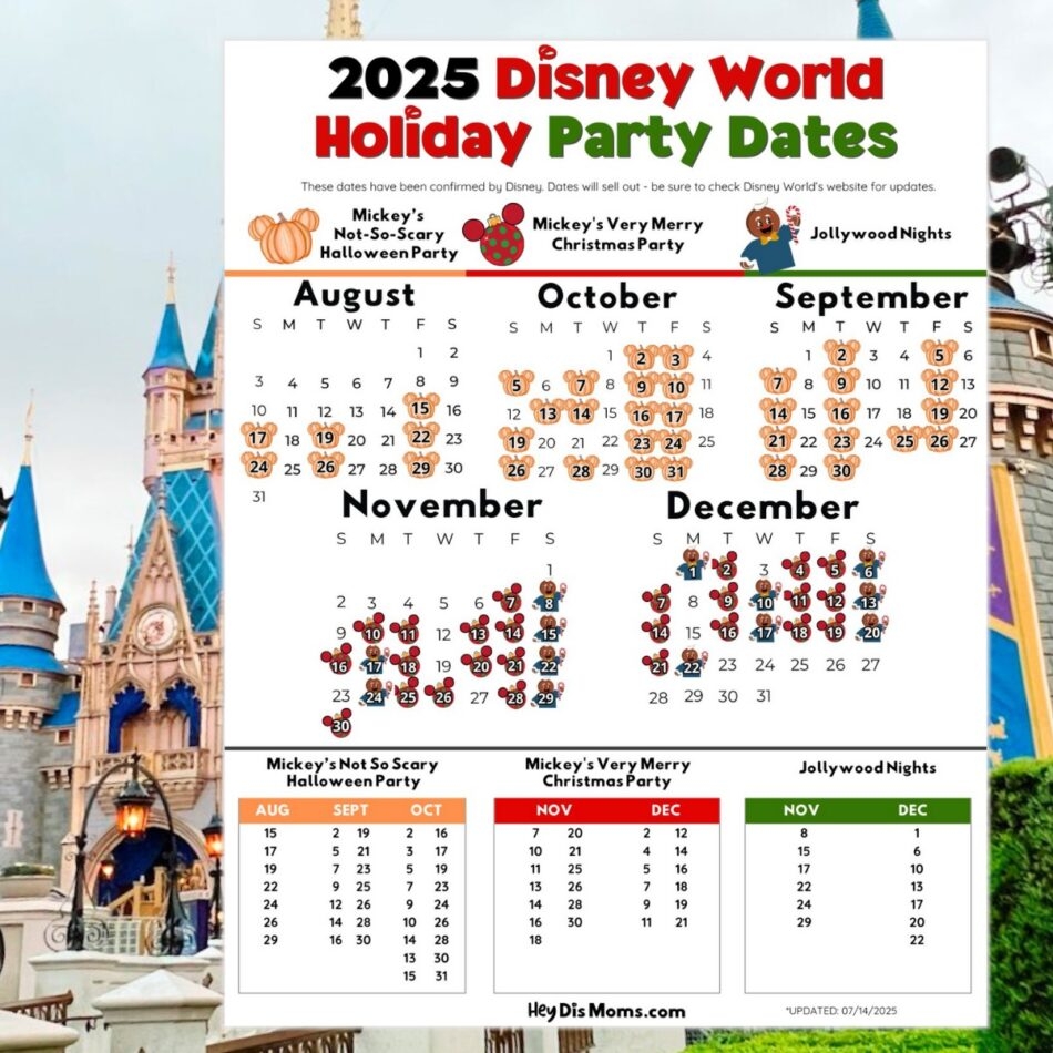 2025 Dates For Disney World Holiday Parties Free Printable HeyDisMoms