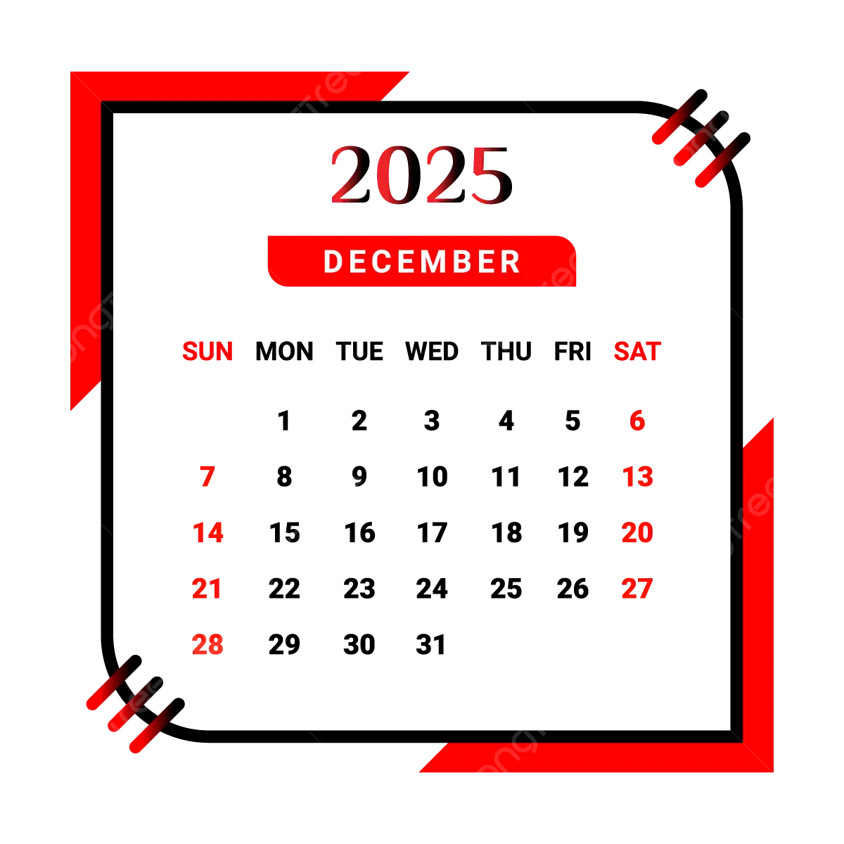 Online Calendar December 2025