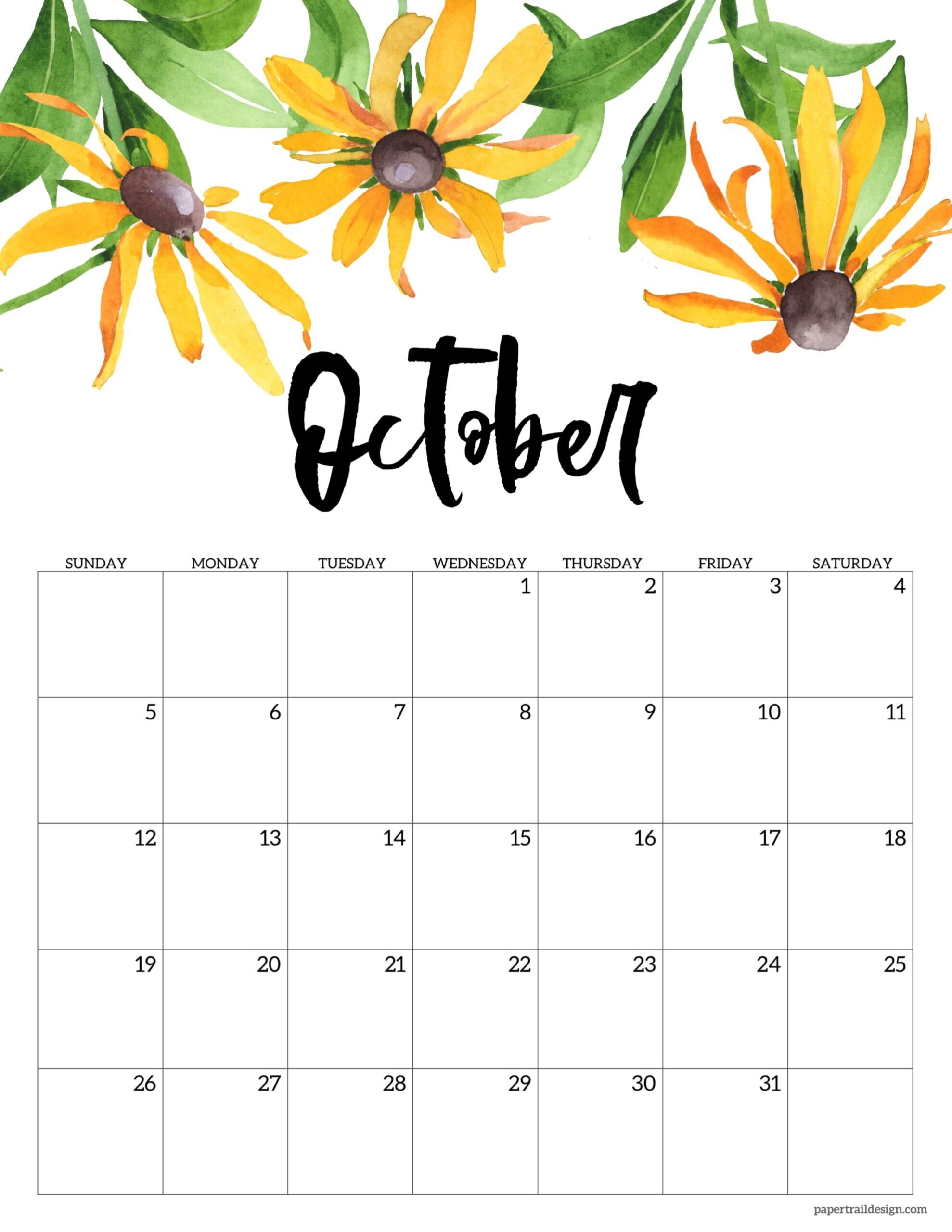 2025 Free Printable Calendar Floral Paper Trail Design