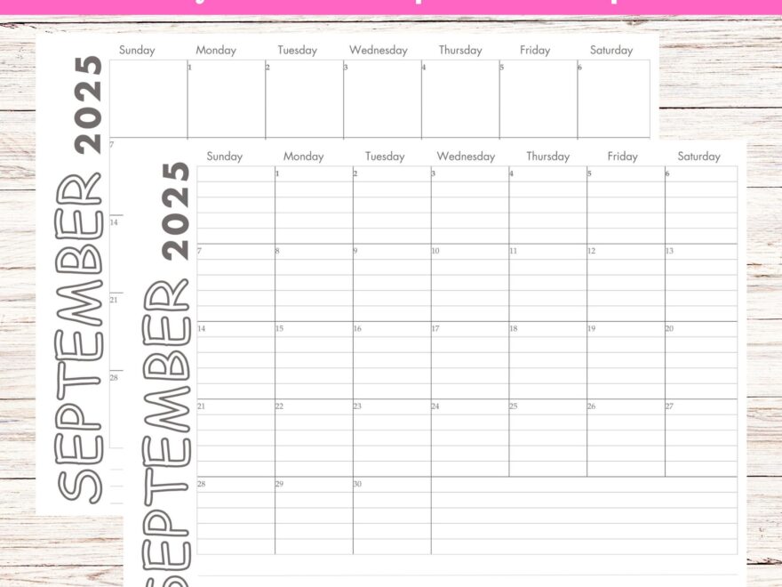 2025 Landscape Lined Unlined Monthly Calendars Jan Dec PDF Printable Download