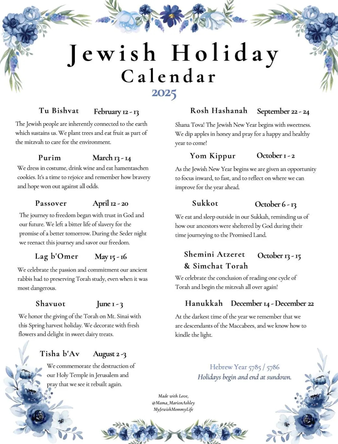 September 2025 Calendar With Jewish Holidays