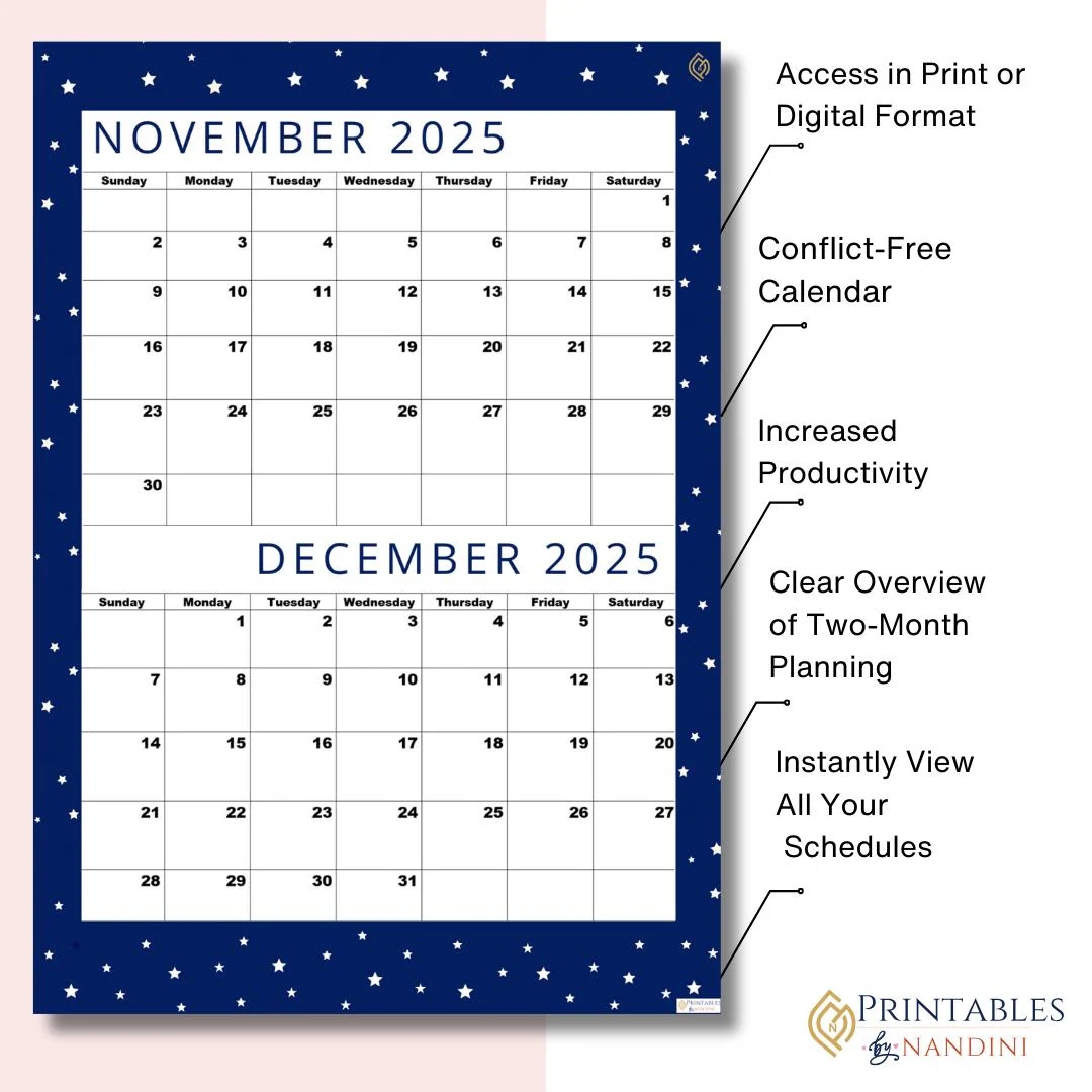 Calendar November December 2025