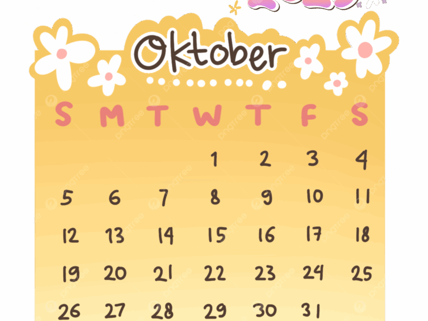 2025 October Calendare Cute Monthly Hand Drawn Printable Calendar Set 2025 Calendar 2025 October October Calendar 2025 PNG Transparent Clipart Image And PSD File For Free Download