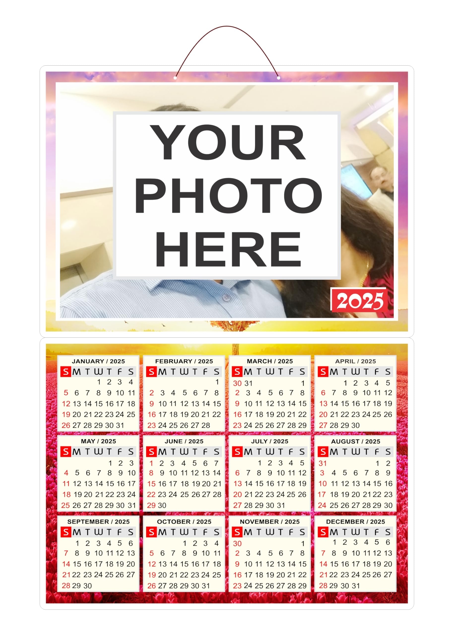 2025 Photo Calendar 12 Months Fully Thick Laminated 100 Waterproof Non Tear Material 12 X 18 Inch Wall Hanging High Gloss Personalized Calendar Amazon in Office Products