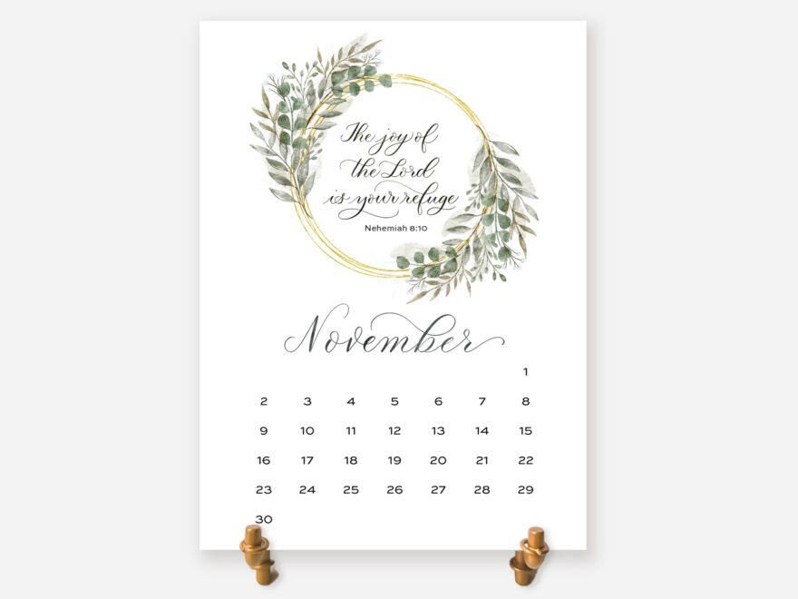 2025 Scripture Promises Desktop Calendar Blue Skies Lettering