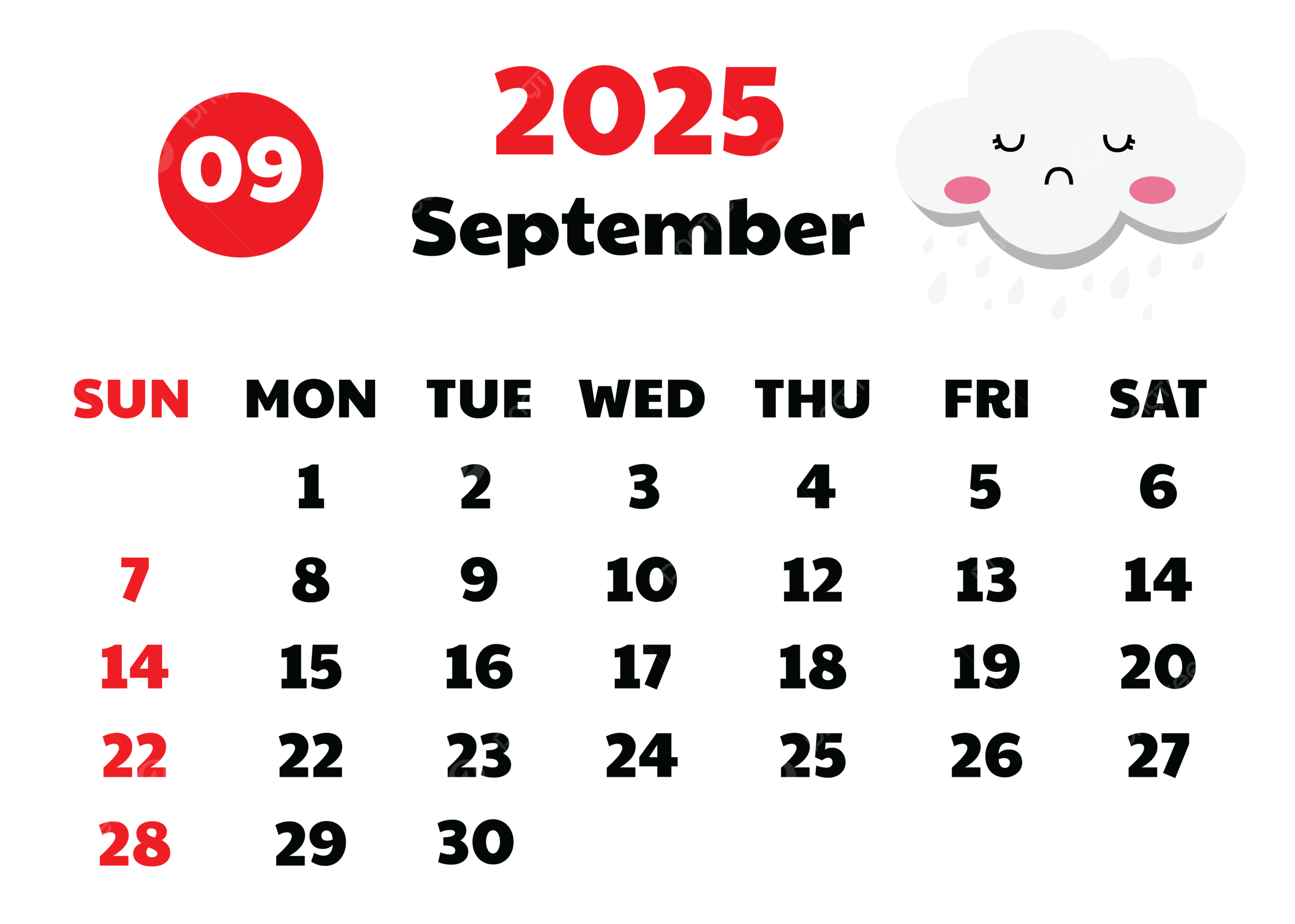 Pretty September 2025 Calendar