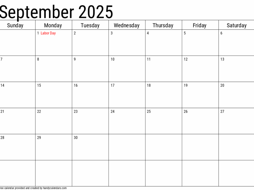 2025 September Calendars Handy Calendars