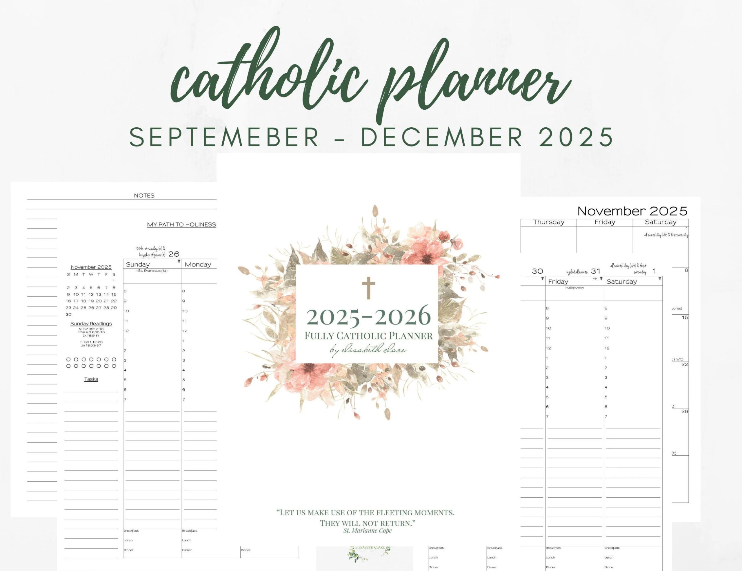 2025 September december Catholic Planner EXTENSION Printable PDF Etsy