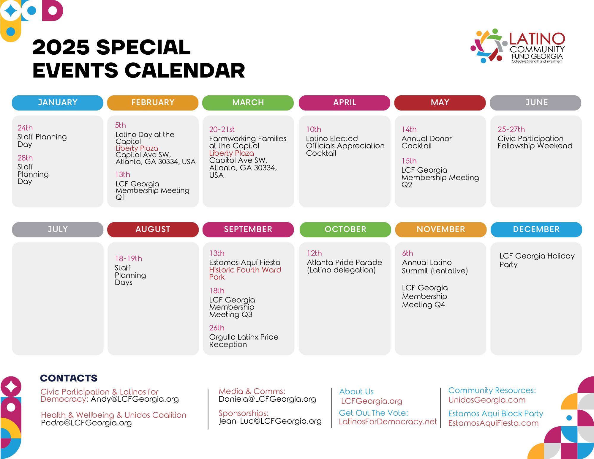 2025 Special Events Calendar Latino Community Fund Inc 