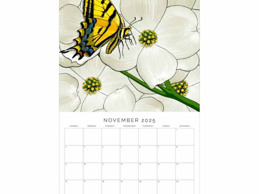 2025 State Flowers Insects Wall Calendar Southern States Nikki D May