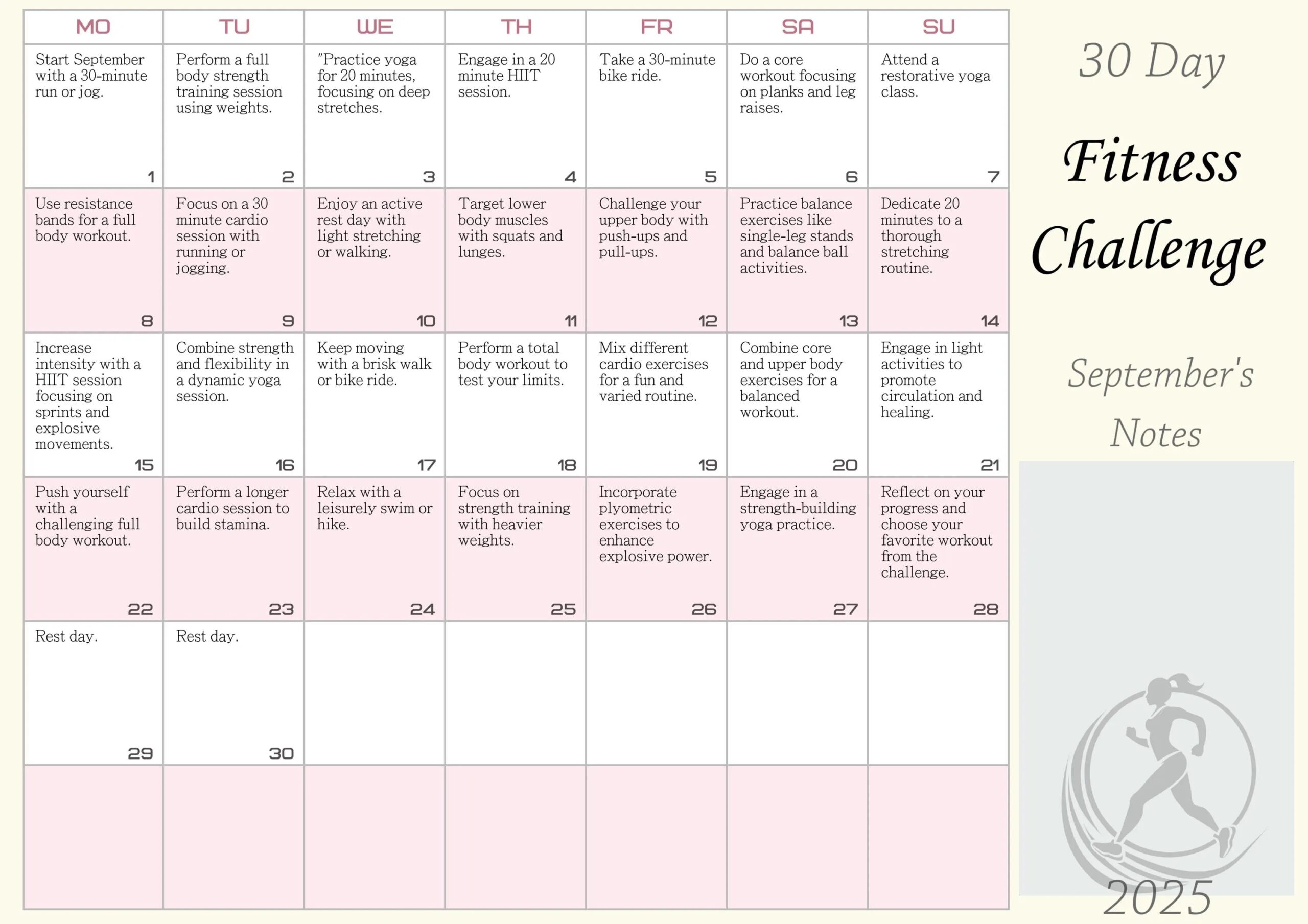 2025 Ultimate 365 day Fitness Challenge Printable Full Year Workout Plan Etsy