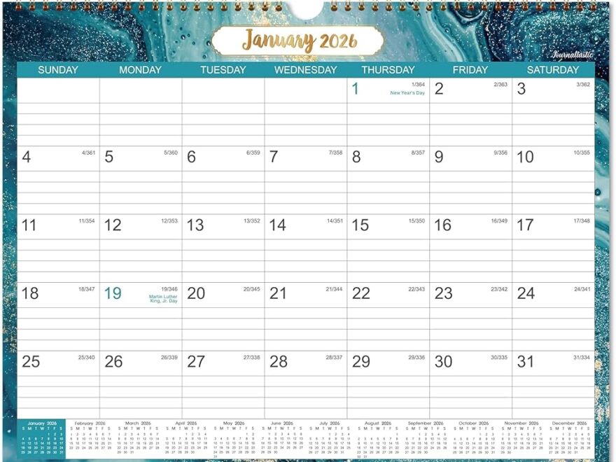 2026 Calendar 2026 Wall Calendar With Julian Date January 2026 December 2026 Twin Wire Bound 14 76 x 11 6 Thick Paper Perfect For Organizing Planning 6 Different Background Patterns Buy Online At Best Price In UAE Amazon ae