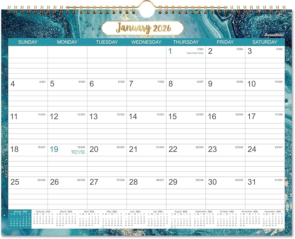 2026 Calendar 2026 Wall Calendar With Julian Date January 2026 December 2026 Twin Wire Bound 14 76 x 11 6 Thick Paper Perfect For Organizing Planning 6 Different Background Patterns Buy Online At Best Price In UAE Amazon ae