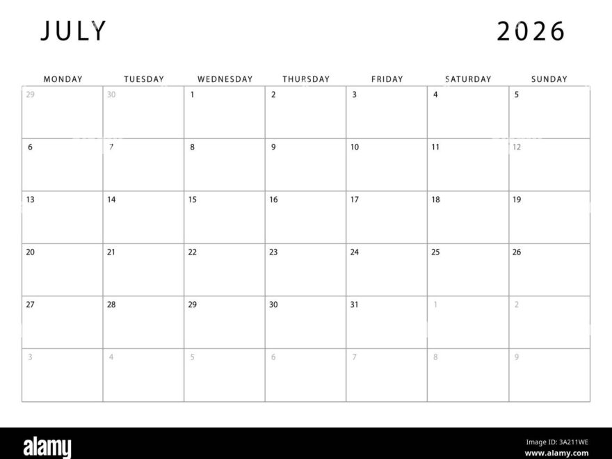 2026 Calendar Black And White Stock Photos Images Alamy