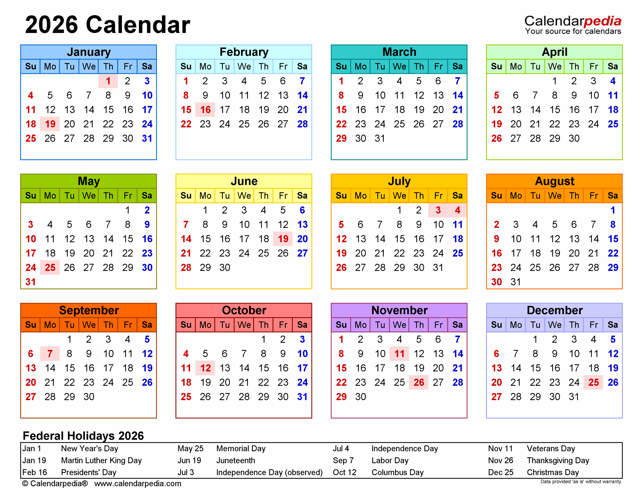 Printable 2026 Calendar Win