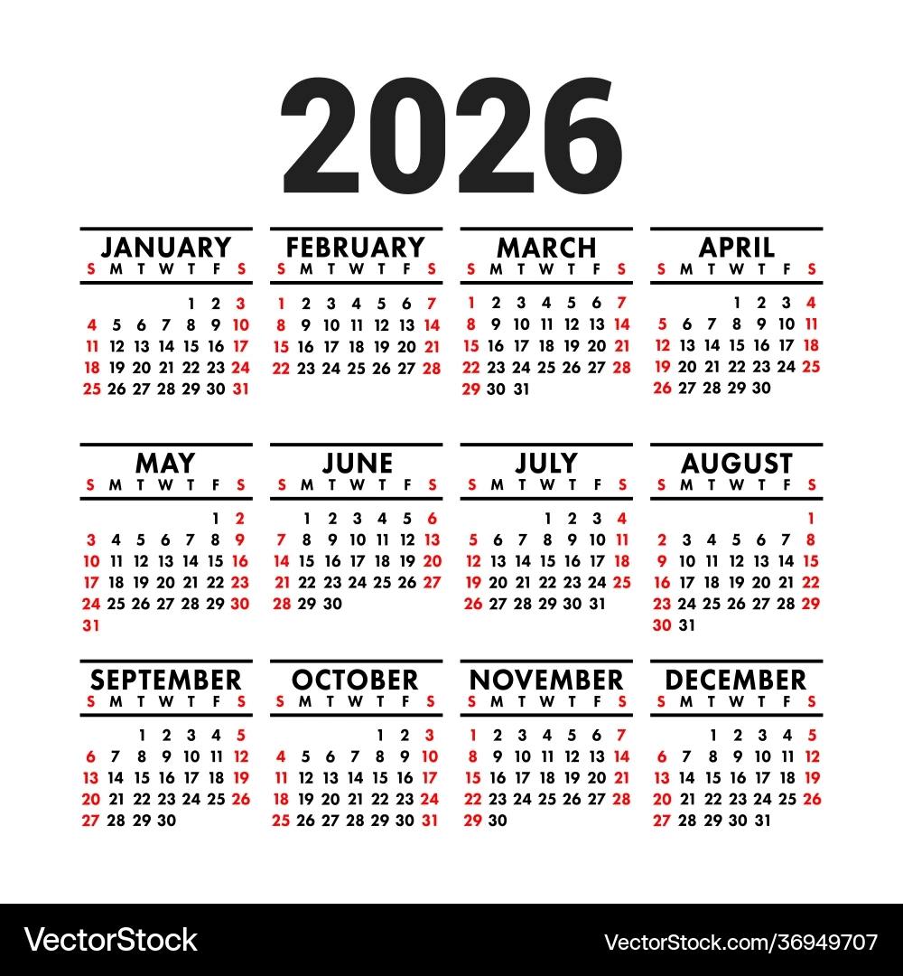 Printable Wallet Size Calendar 2026