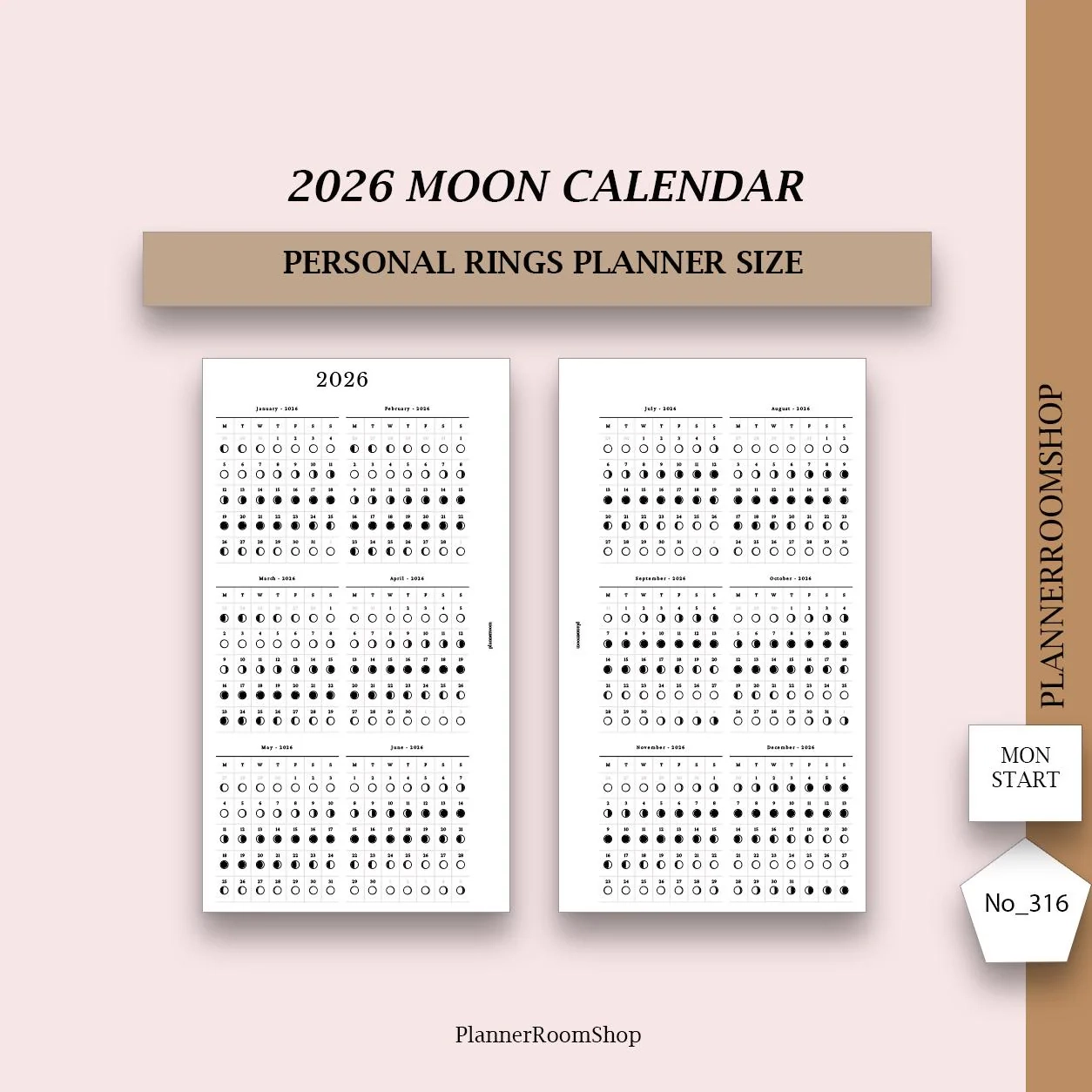 Printable Moon Calendar 2026