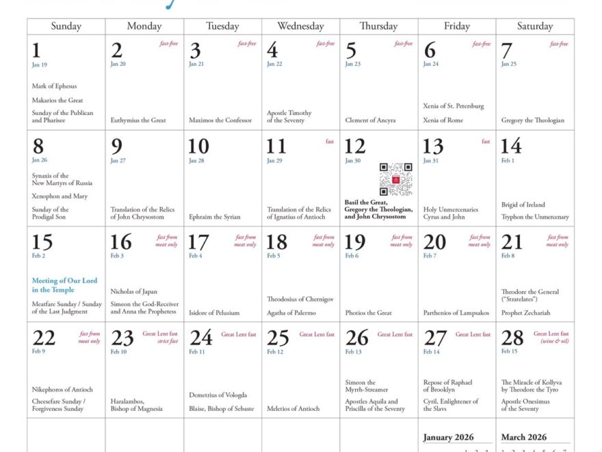 2026 Icon Calendar Saints Of North America Julian Version Old Calendar