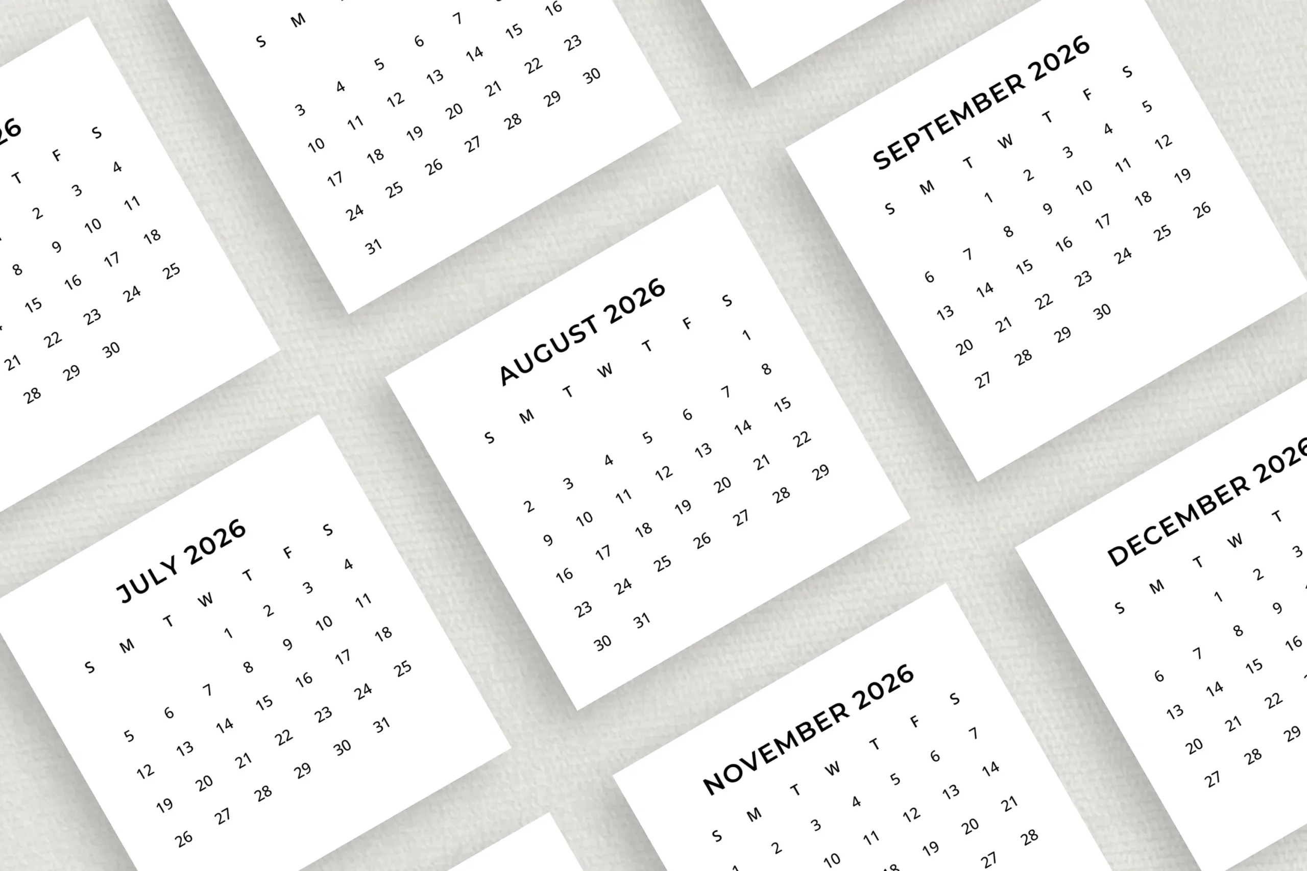 2026 Printable Pocket Calendar