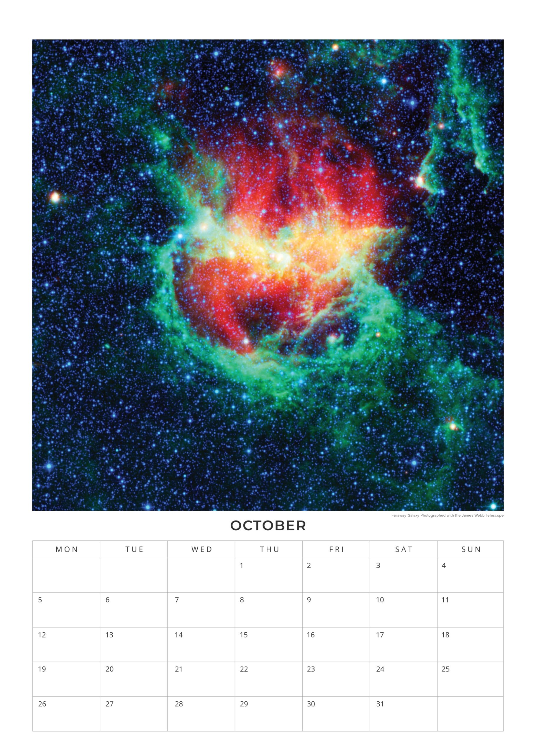 2026 NASA Calendar Galactic Views In Premium Quality