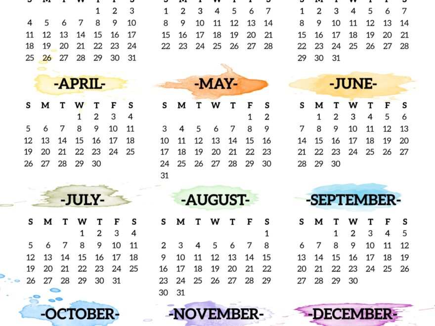 2026 Printable Calendar One Page Paper Trail Design