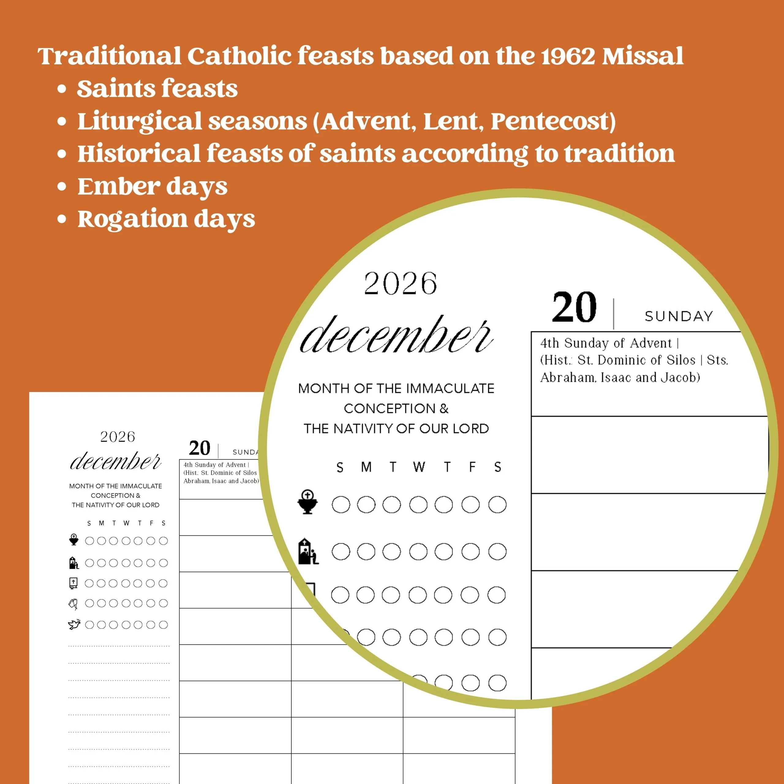 2026 Traditional Catholic Planner PDF Printable 8 5 11 Letter Size Latin Mass Calendar Over 200 Pages VERTICAL Weekly Layout Raising Hearts