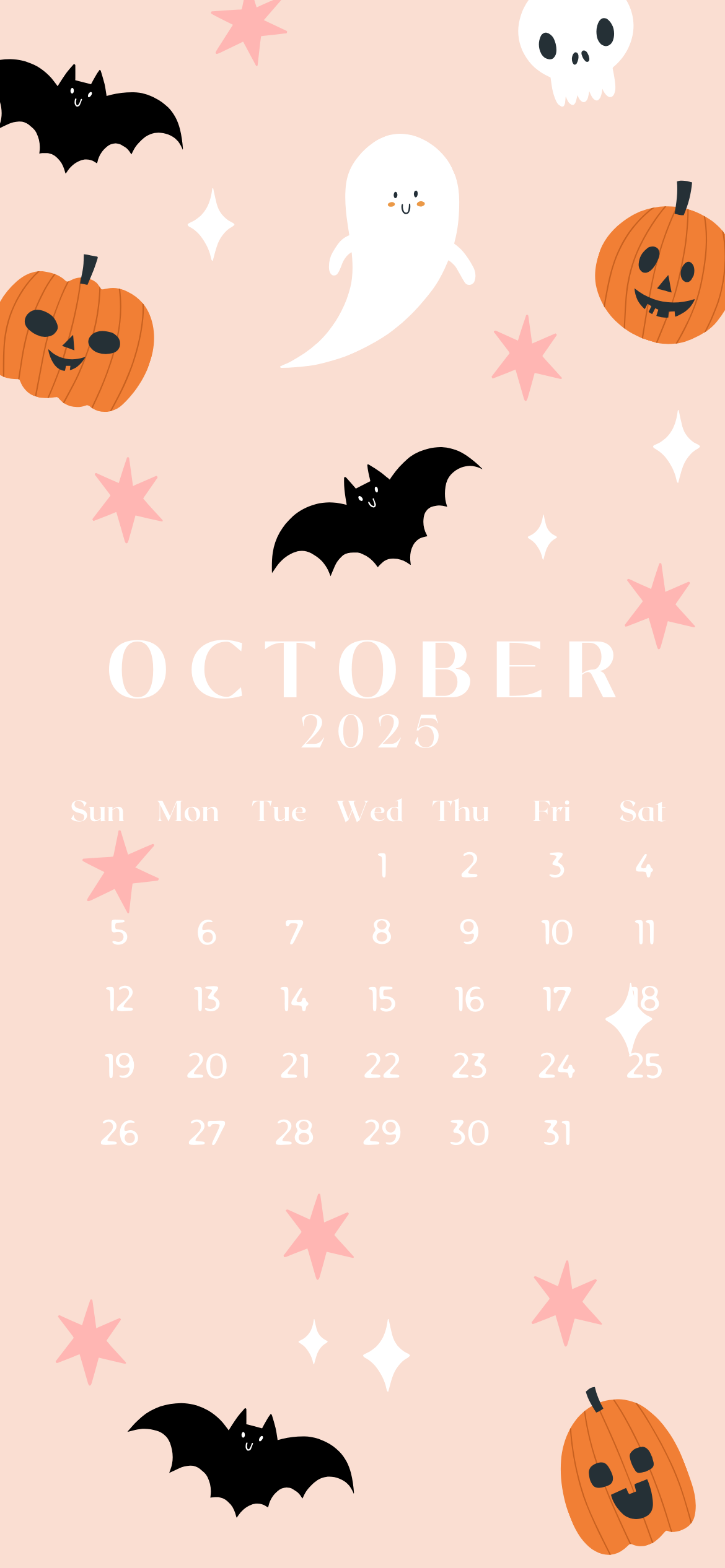 October 2025 Calendar Halloween Theme