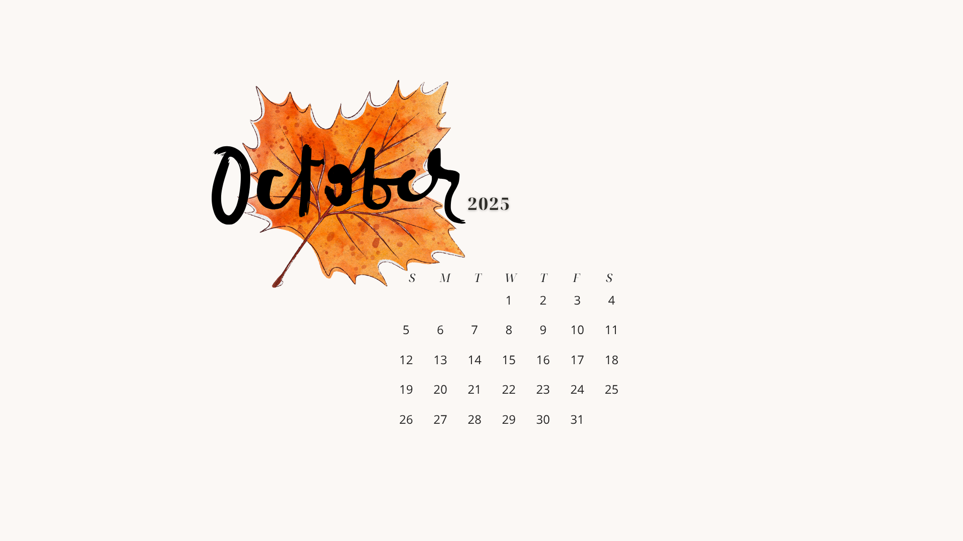 30 Free October 2025 Desktop Calendar Backgrounds EASY DOWNLOAD 