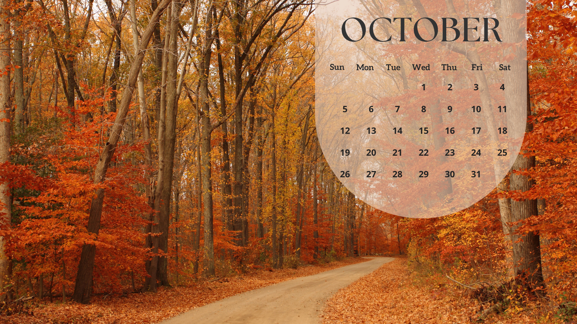 30 Free October 2025 Desktop Calendar Backgrounds EASY DOWNLOAD 