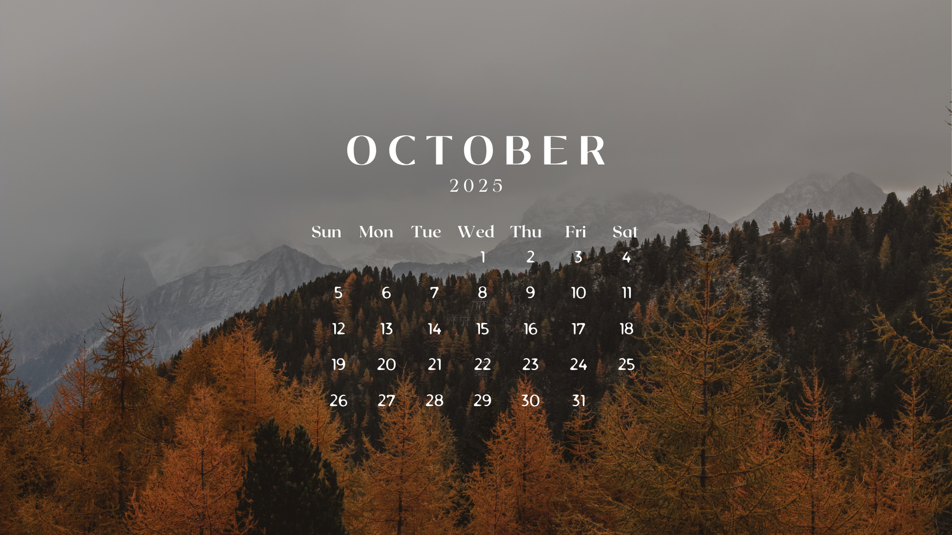 Desktop Wallpaper Calendar October 2025
