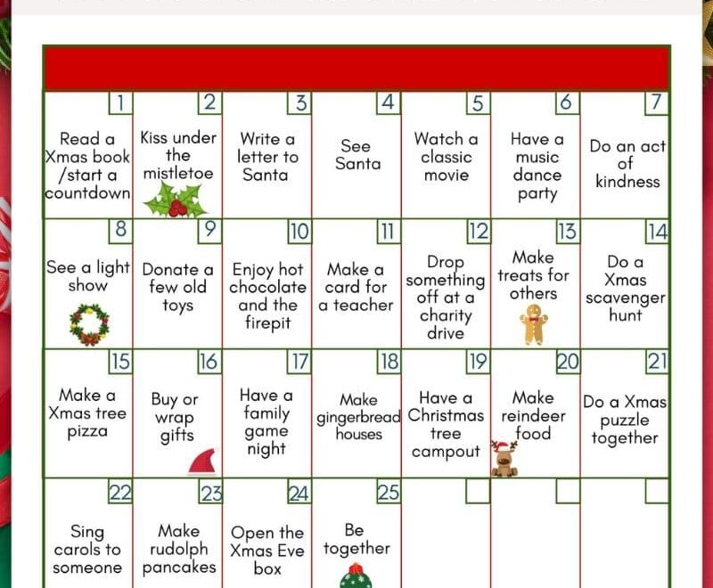 60 Fun Advent Calendar Activities Free Printable For 2024