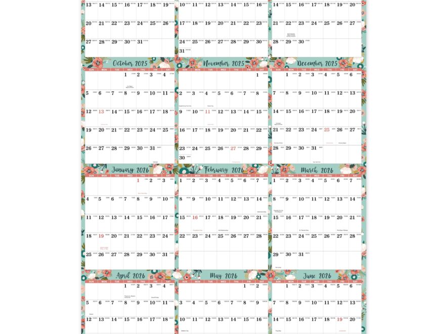 Amazon 2025 2026 Calendar Yearly 2025 2026 Wall Calendar July 2025 June 2026 22 4 x34 6 Paper Folded Wall Calendar 2025 2026 Large Wall Calendar 12 Month One Office Products