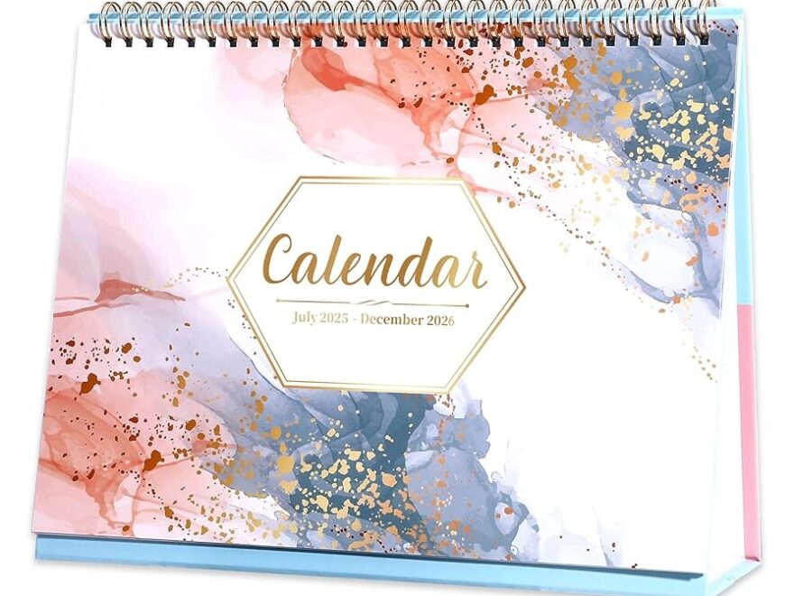 Amazon 2025 2026 Desk Calendar 18 Months Desk Calendar 2025 2026 July 2025 December 2026 9 8 X 8 3 Standing Flip Desktop Calendar With 4 More Months Reference Calendar Office Products