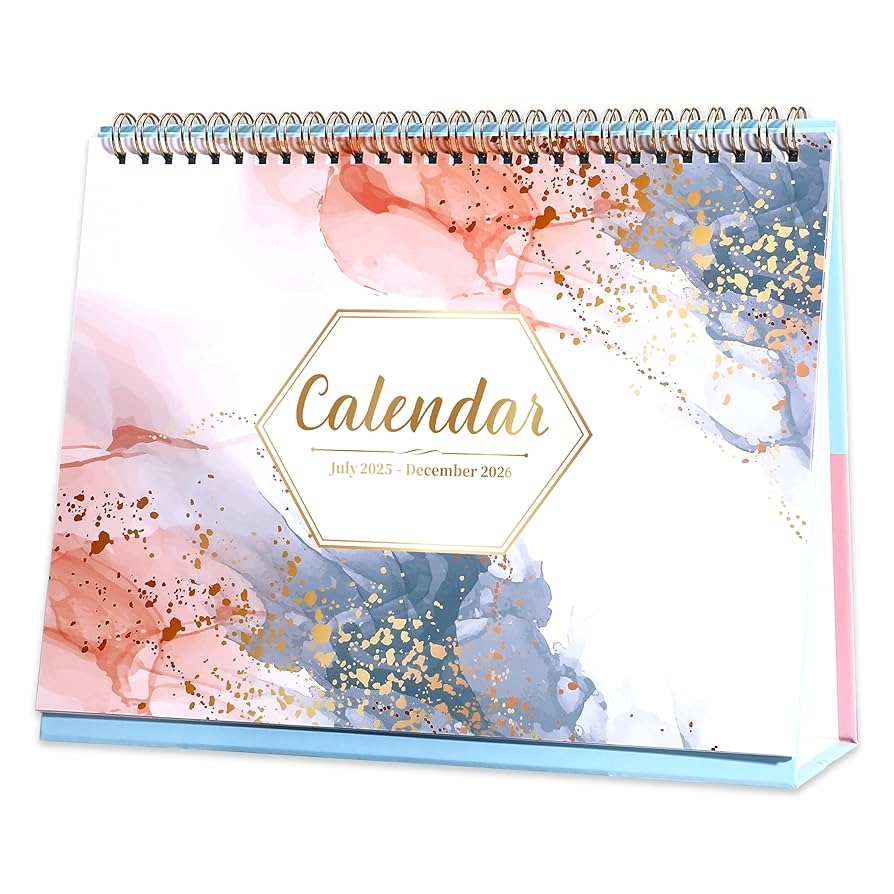 Amazon 2025 2026 Desk Calendar 18 Months Desk Calendar 2025 2026 July 2025 December 2026 9 8 X 8 3 Standing Flip Desktop Calendar With 4 More Months Reference Calendar Office Products