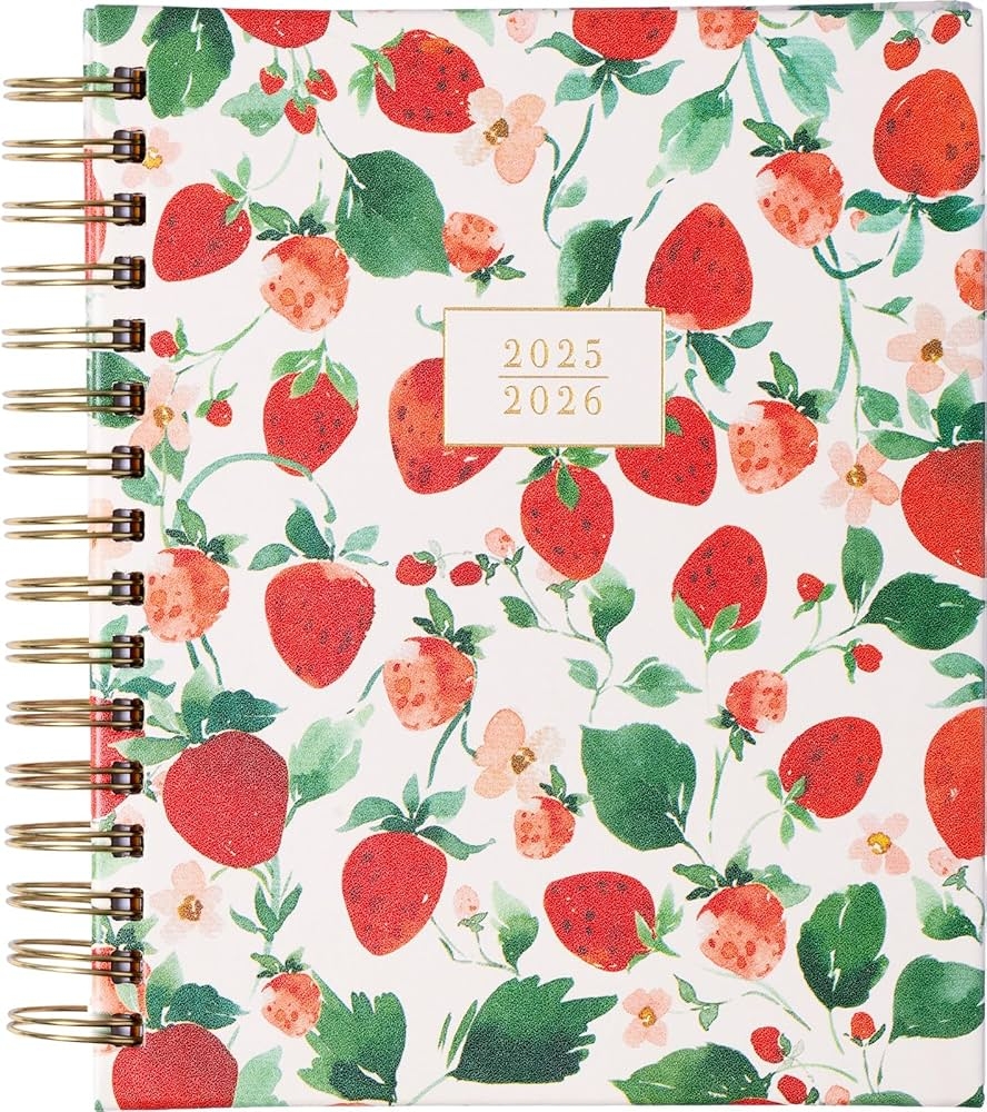 Amazon 2025 2026 Eccolo Spiral Agenda Planner Strawberry Craze Weekly Monthly Pages 18 Months Sticker Sheets Inspirational Quotes 7 75 X 8 75 July 2025 Dec 2026 Office Products