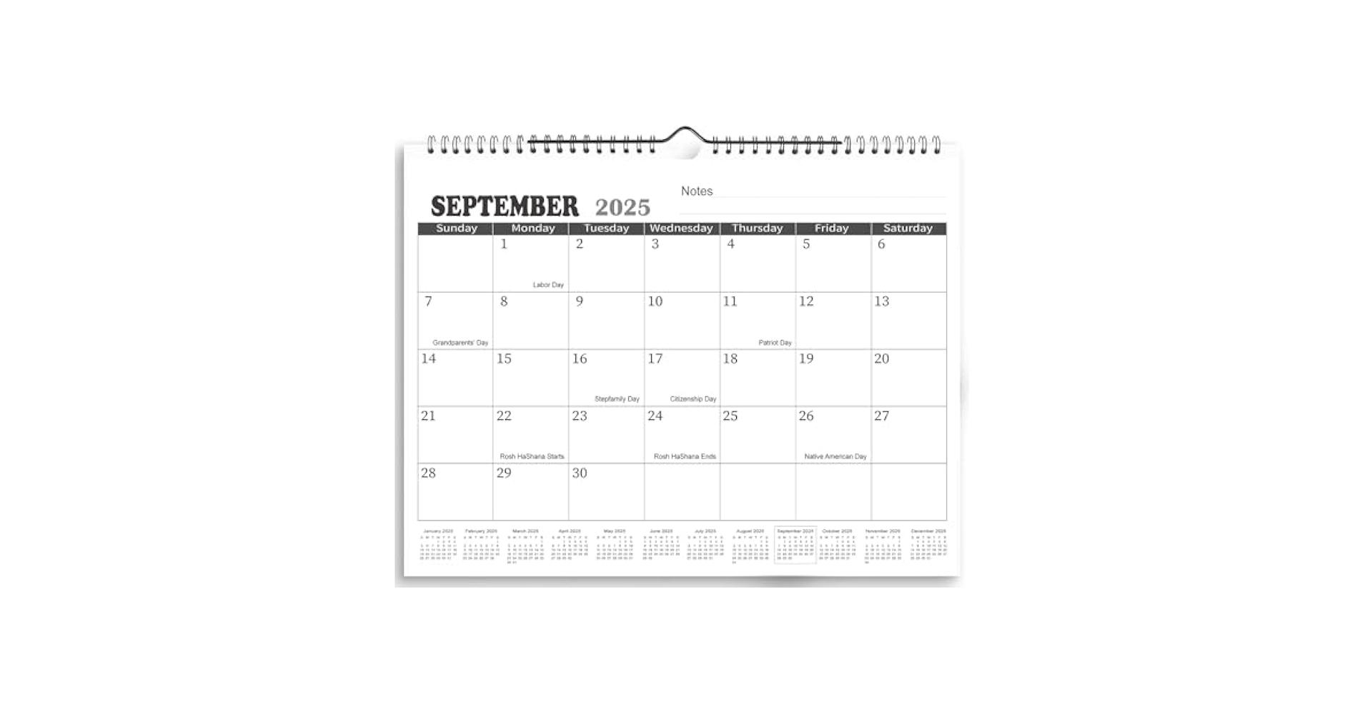 Monthly Calendar 2025 September