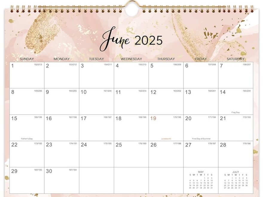Amazon 2025 2026 Wall Calendar 2 Year Wall Calendar 2025 2026 From Jun 2025 To Dec 2026 24 Months Calendar With Blank Blocks And Julian Dates 14 5 X 11 5 Office Products